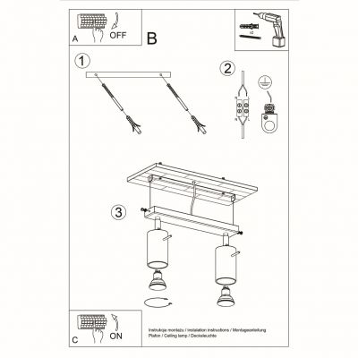 Plafon lampa do salonu/sypialni RING 2 biały SOLLUX (SL.0088)